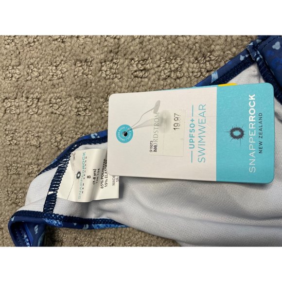 Snapper Rock Swim Top Youth Girls 7 8 Halter Blue Cheetah Animal Print - Picture 4 of 4